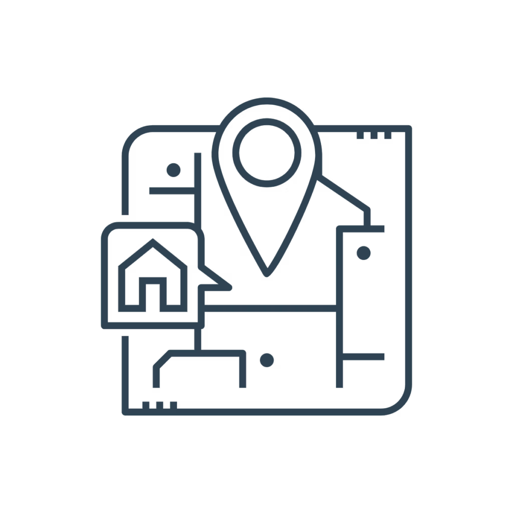 icon of selecting a location for a home