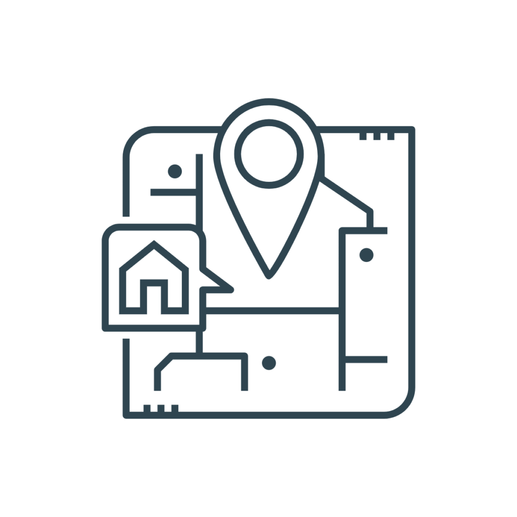 icon of selecting a location for a home