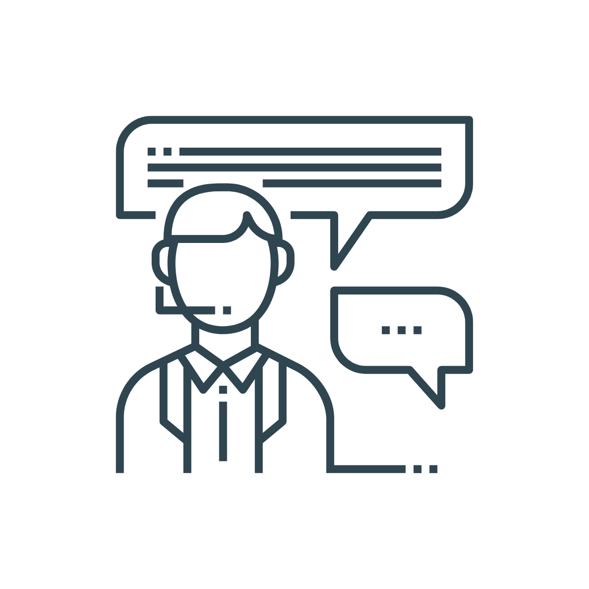 icon of support agent communicating